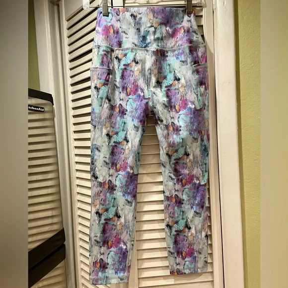 RBX Brush Stroke Paint Splatter Print Watercolor Colorful Leggings Sz S P SP - Picture 16 of 16